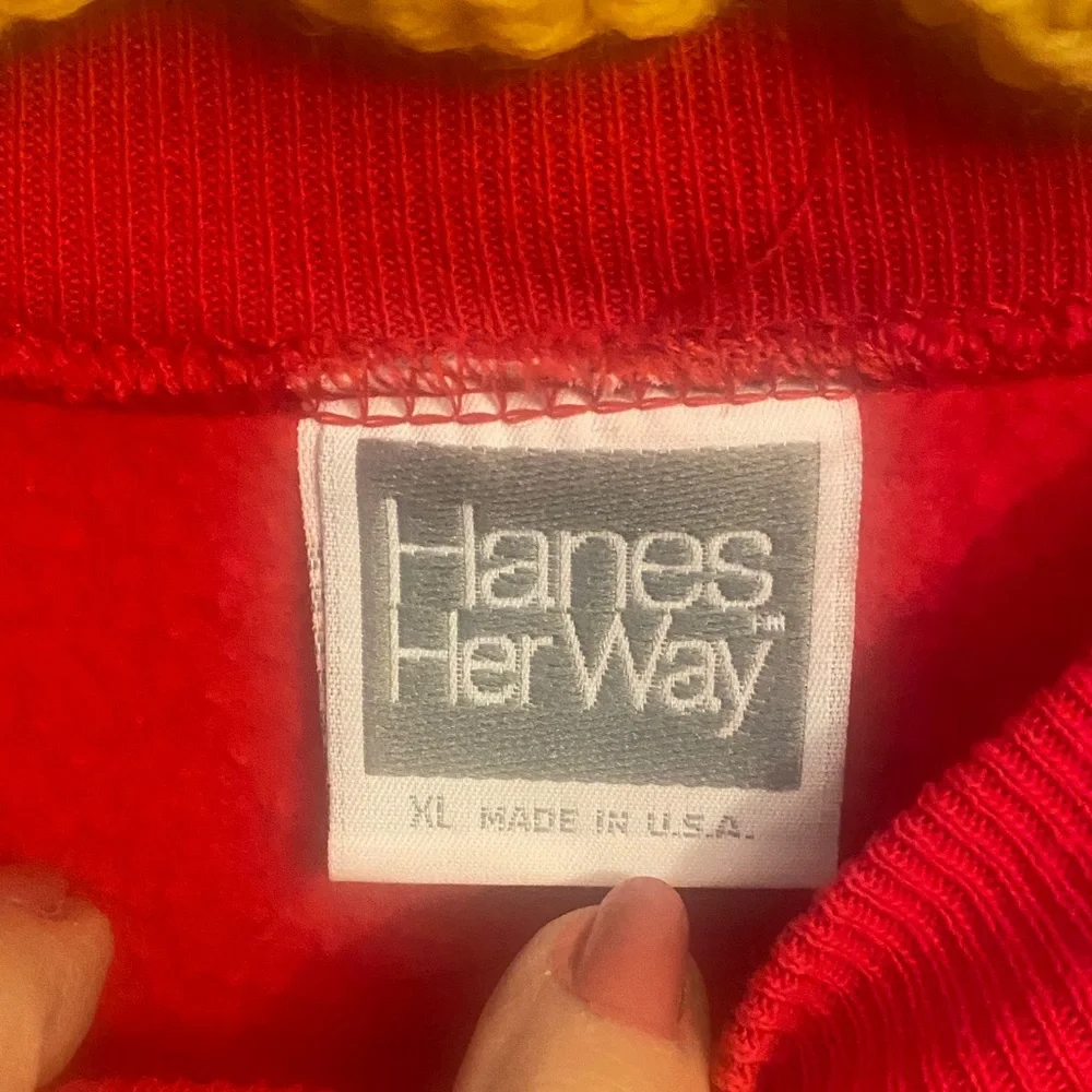 Hanes Red Sweatshirt with Green Christmas Tree - Picture 2 of 6